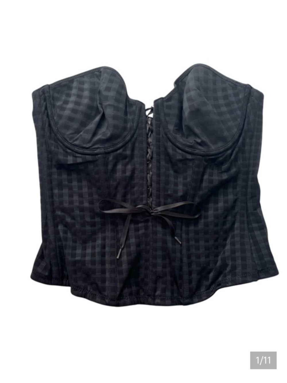 Marie Jo Black Corset with Checkered Design